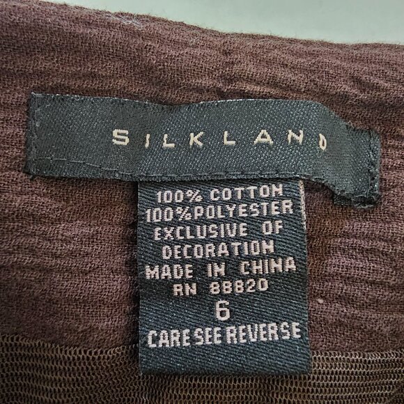 Silkland Y2K Boho Beaded Embroidered A-Line Skirt Brown Turquoise Festival Sz 6 - Picture 8 of 10